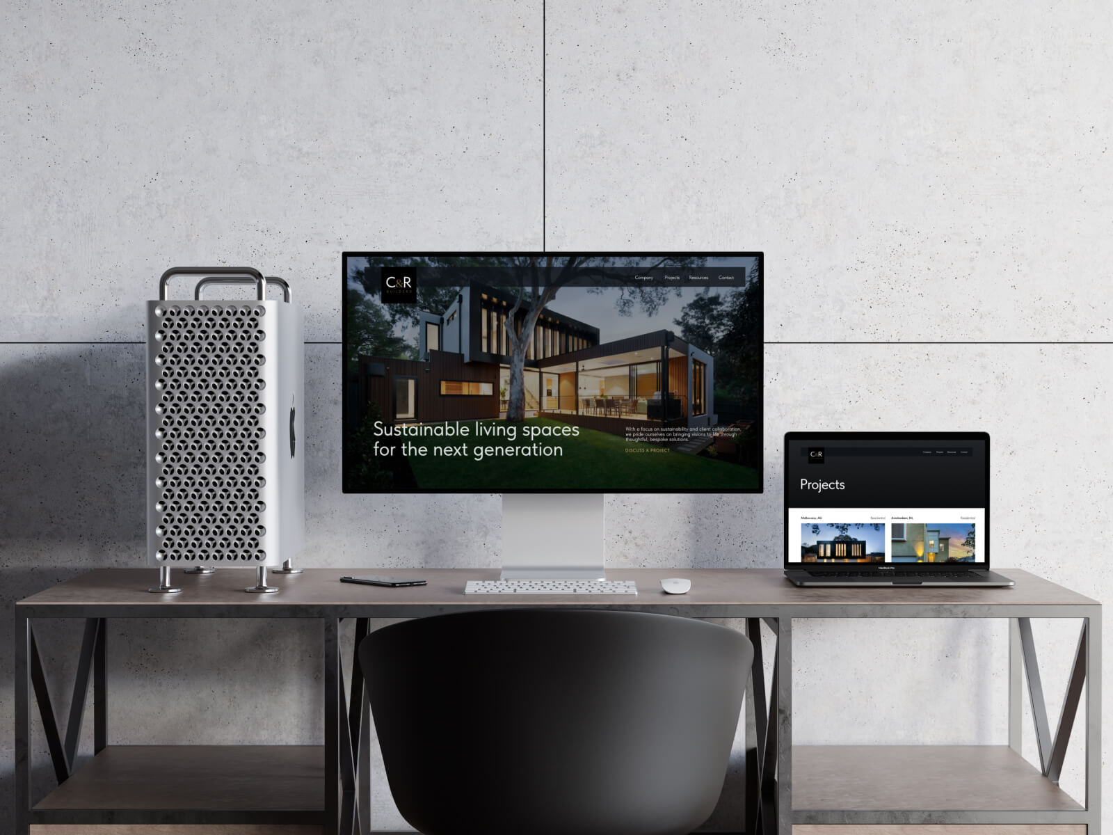 Company website design mockup