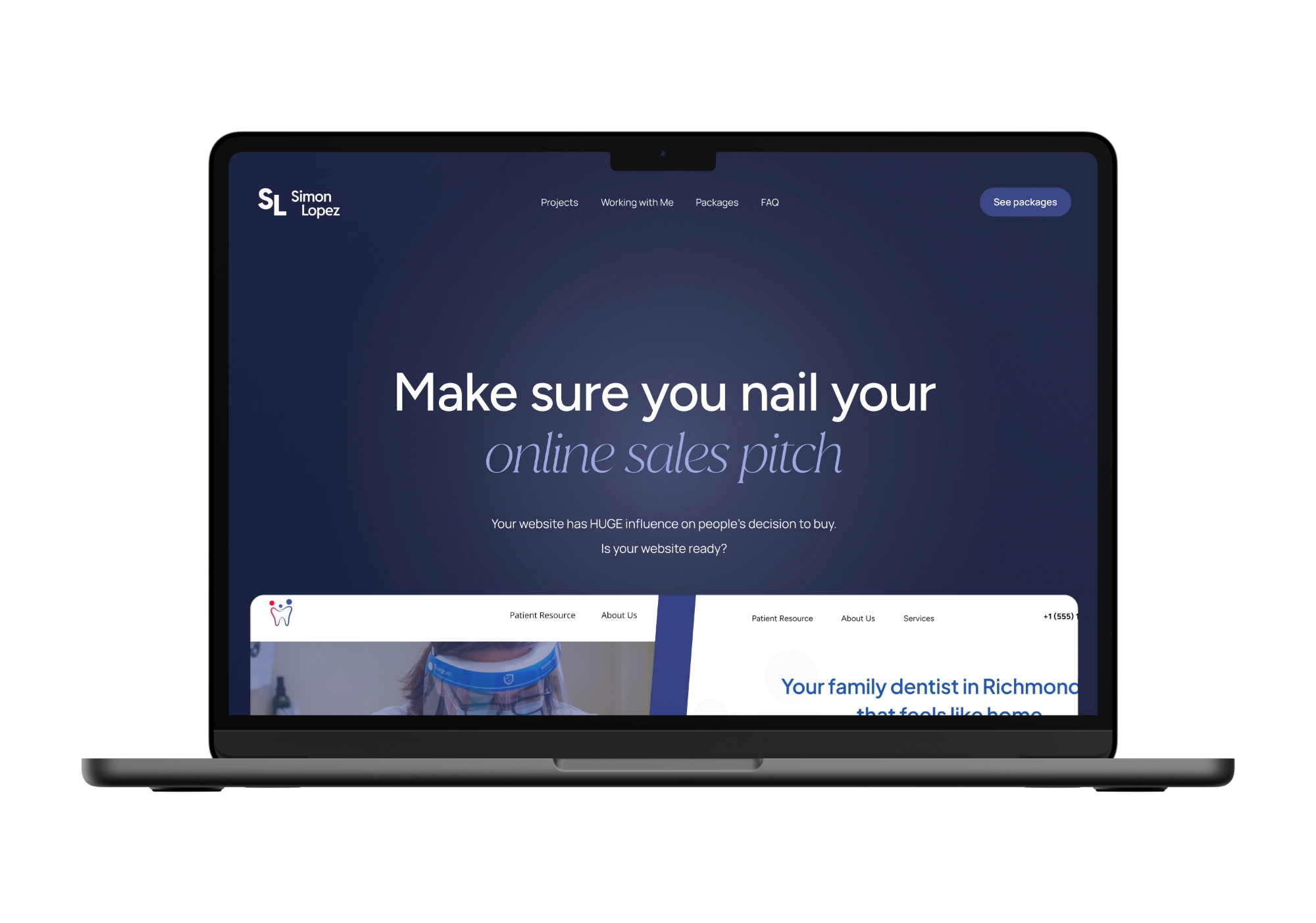 Free web design mockup preview