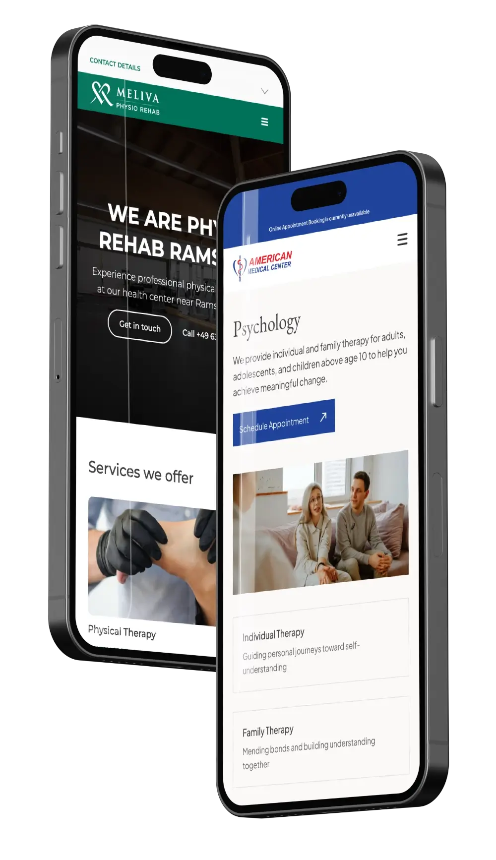 Medical website designs preview