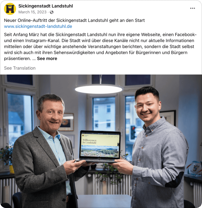 Sickingenstadt Landstuhl website handover